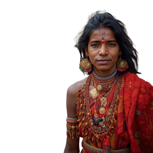 Portrait of a local community member in traditional attire representing community benefits from responsible tourism and outdoor adventure programs